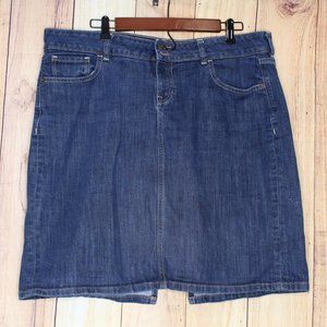 Old Navy Size 14 Plus Blue Jean Skirt Women's Pockets 21" Length